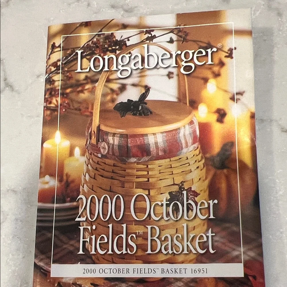 Longaberger 2000 October Fields Basket with Red Plaid liner leaf tie on Lid